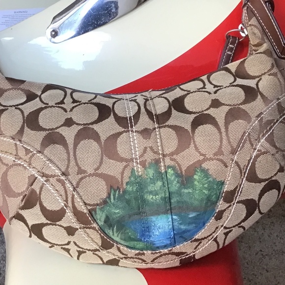 Coach Handbags - Custom painted Classic Coach Shoulder Bag.